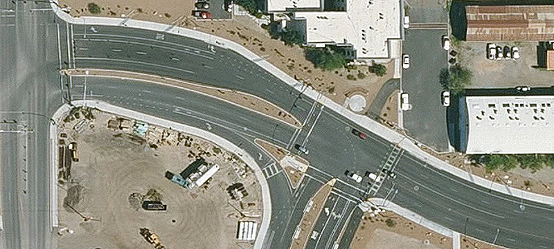 Paved Parking Lot with Tenants