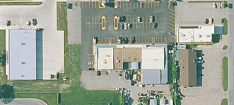 Retail Shopping Center with Pole Signs