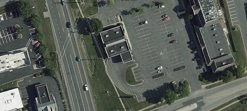 Bank Building with Drive-Thru Lanes