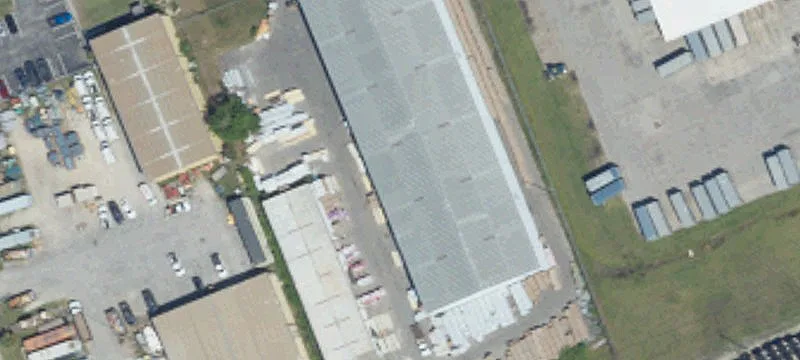 Fenced Industrial Storage Buildings
