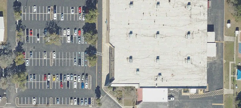 Shopping Center with Large Parking Area