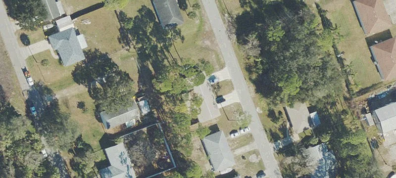 Concrete Block Duplex on Corner Lot