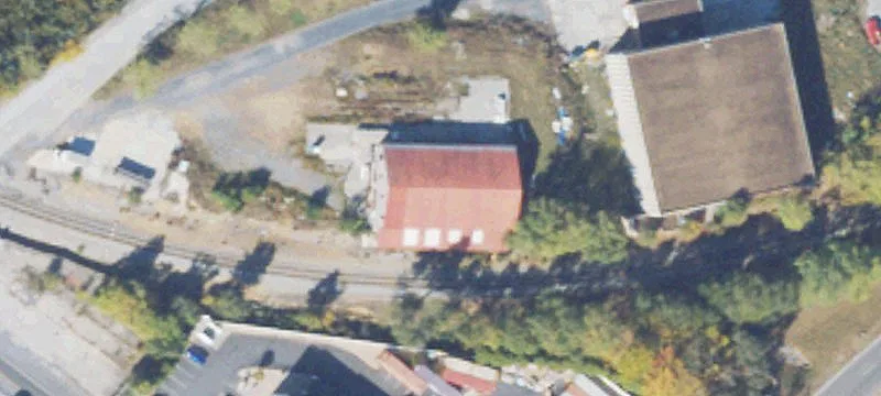 Two-Story Warehouse Building with Rail Access