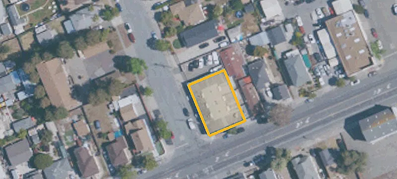 Mixed-Use Building with Roll-Up Door
