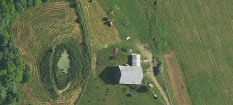 Rolling Farm with Two Barns