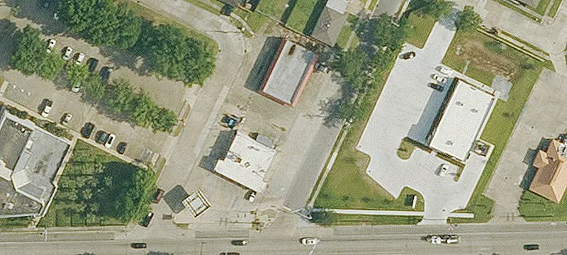 Gutted Brick Storefront Building