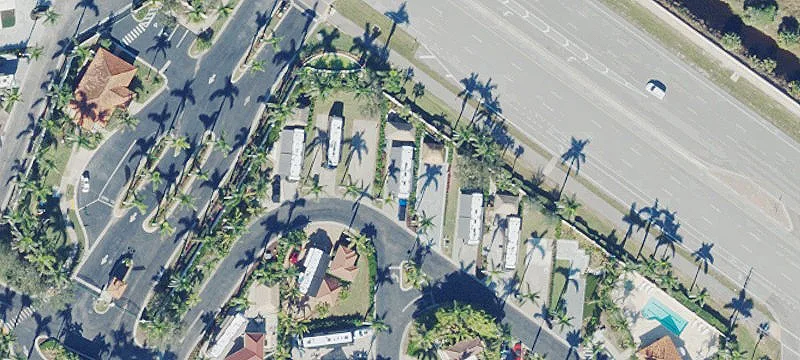 Landscaped RV Resort Lot with Tiki