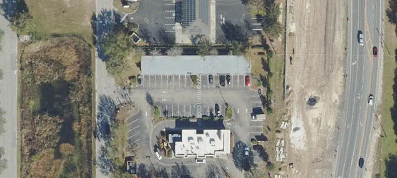 Shopping Center at Lighted Corner