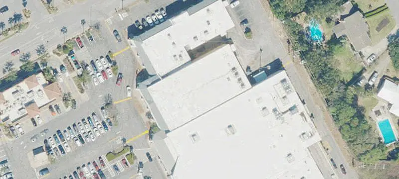 Shopping Center with Prominent Signage