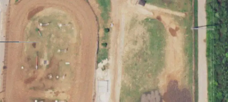 Race Track With Business Buildings