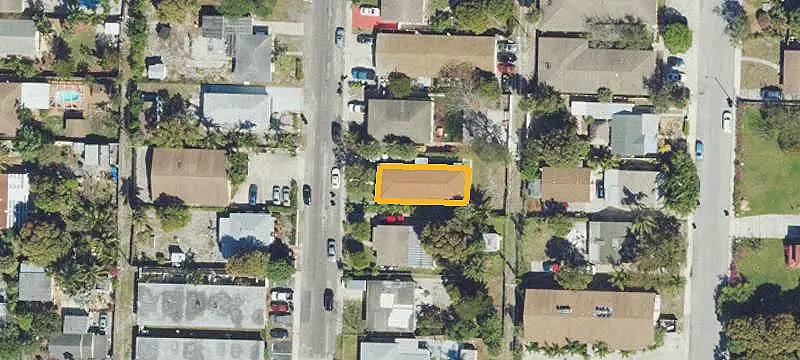 Concrete-Block Duplex with Yard