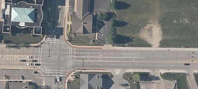 Bank Building with Drive-Through Lanes