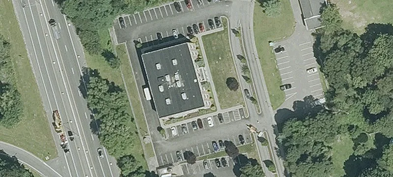 Modern Office Building Near Highway