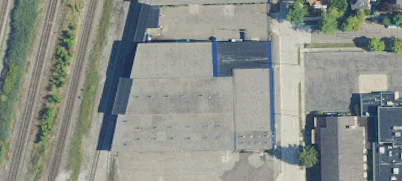 Clean Warehouse Building with Rail